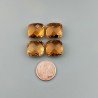 Topazio Giallo Idrotermale Briolette Forma Quadrato Sfaccettato Fatto a Mano 14mm 12,35 Carati 1pz