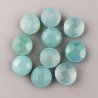 Calcedonia Aqua Verde Briolette Forma Tondo Piatto Sfaccettato Fatto a Mano 10mm 1pz