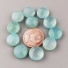 Calcedonia Aqua Verde Briolette Forma Tondo Piatto Sfaccettato Fatto a Mano 10mm 1pz