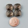 Quarzo Fume Idrotermale Briolette Forma Quadrato Sfaccettato Fatto a Mano 12mm 1pz