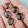 Quarzo Fume Idrotermale Briolette Forma Quadrato Sfaccettato Fatto a Mano 12mm 1pz