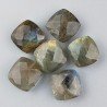 Labradorite Naturale Briollette Forma Quadrato Piatto Sfaccettato Fatto a Mano 12mm 1pz