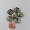 Labradorite Naturale Briollette Forma Quadrato Piatto Sfaccettato Fatto a Mano 12mm 1pz