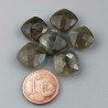 Labradorite Naturale Briollette Forma Quadrato Piatto Sfaccettato Fatto a Mano 12mm 1pz