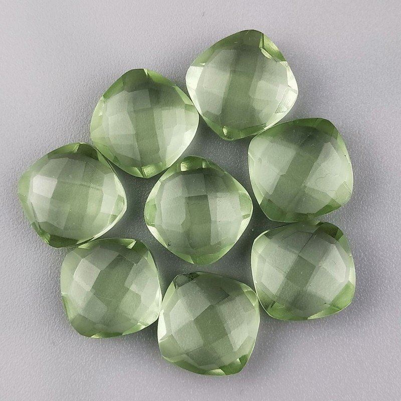Ametista Verde Prasiolite Idrotermale Briolette Forma Quadrato Sfaccettato Fatto a Mano 12mm 1pz