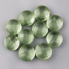 Ametista Verde Prasiolite Idrotermale Briolette Forma Quadrato Sfaccettato Fatto a Mano 12mm Mezzo Forato 1pz