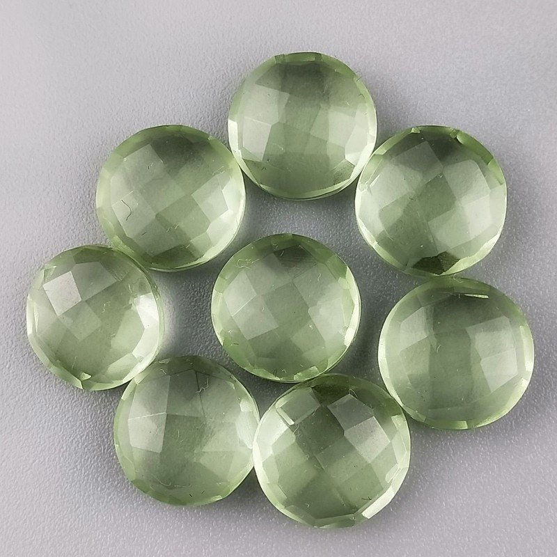 Ametista Verde Prasiolite Idrotermale Briolette Forma Tondo Sfaccettato Fatto a Mano 12mm 1pz