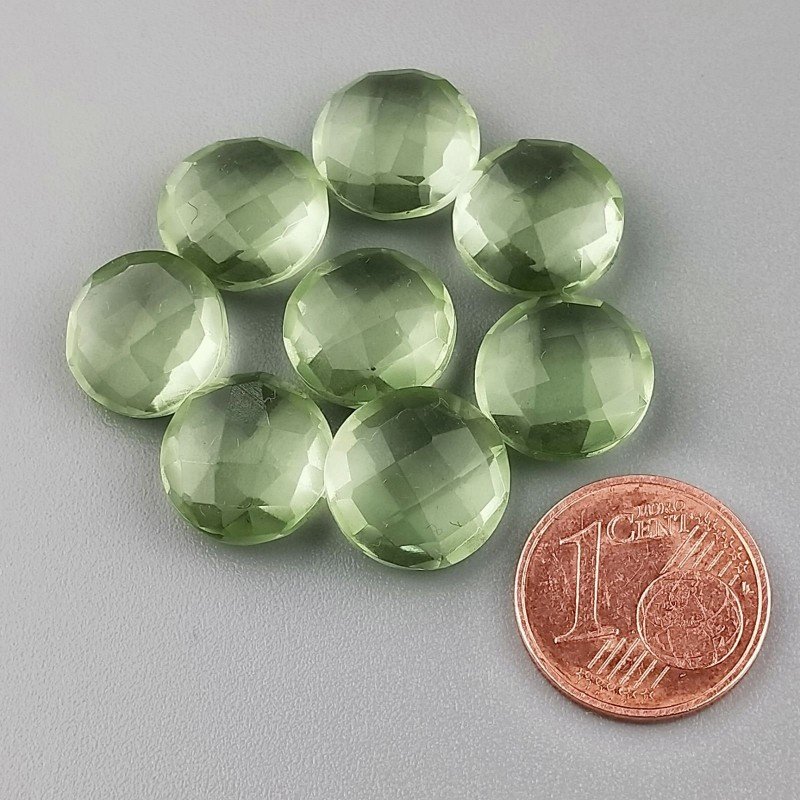Ametista Verde Prasiolite Idrotermale Briolette Forma Tondo Sfaccettato Fatto a Mano 12mm 1pz