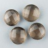 Quarzo Fume Idrotermale Briolette Forma Tondo Piatto Sfaccettato Fatto a Mano 12mm 1pz