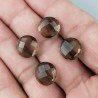 Quarzo Fume Idrotermale Briolette Forma Tondo Piatto Sfaccettato Fatto a Mano 12mm 1pz