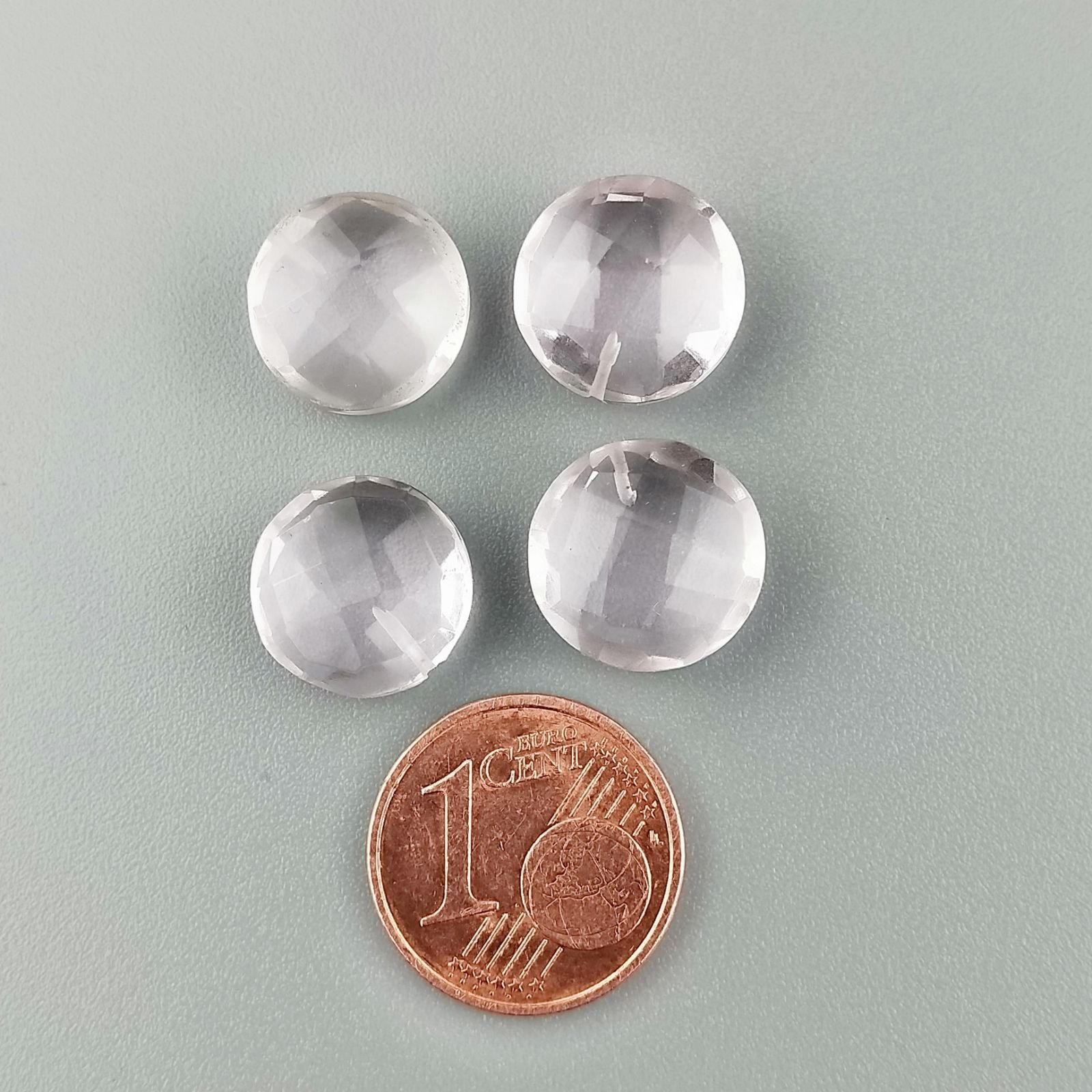 Acquamarina Rosa Morganite Idrotermale Briolette Forma Tondo Sfaccettato Fatto a Mano 12mm Mezzo Forato 1pz