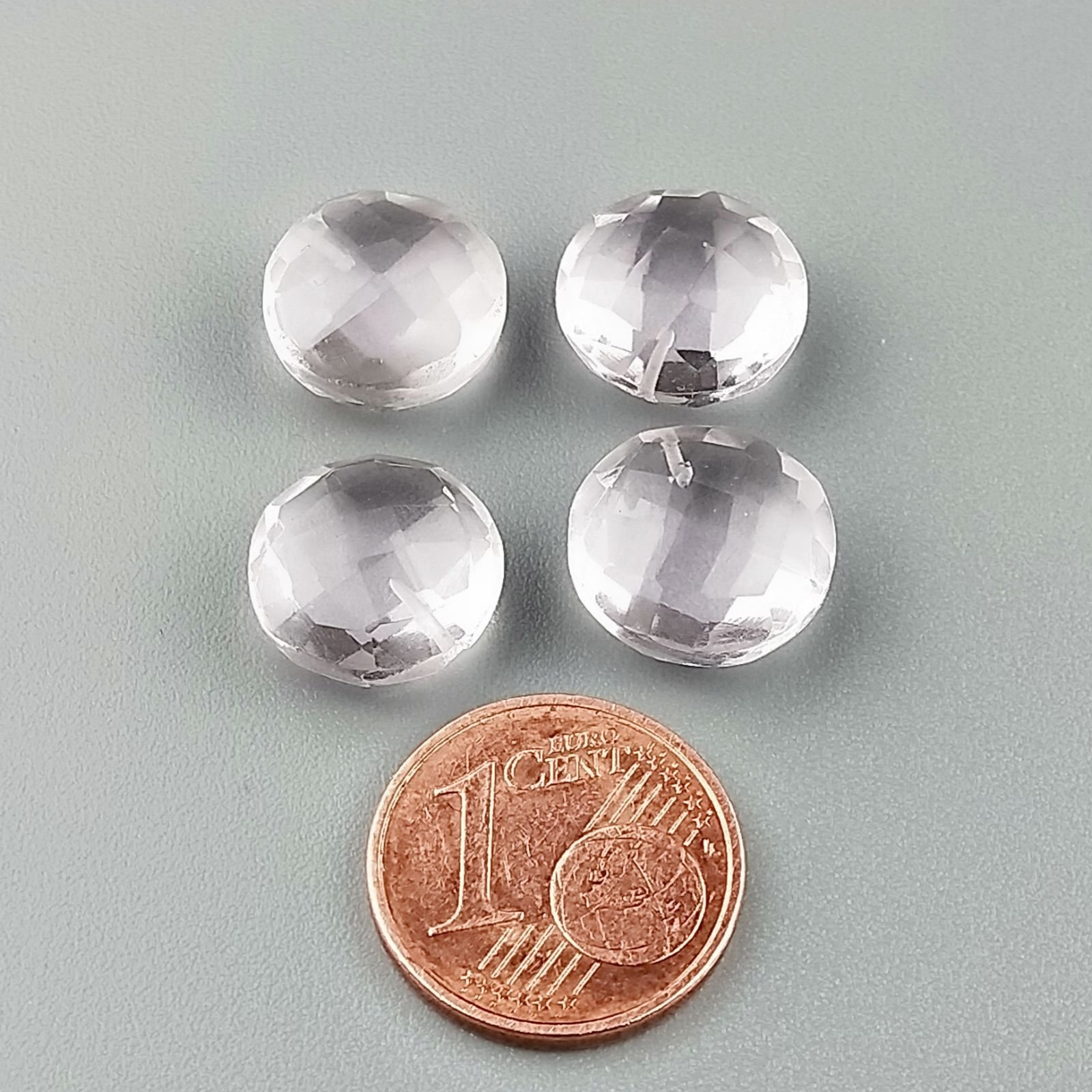 Acquamarina Rosa Morganite Idrotermale Briolette Forma Tondo Sfaccettato Fatto a Mano 12mm Mezzo Forato 1pz