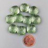 Ametista Verde Prasiolite Idrotermale Briolette Forma Quadrato Sfaccettato Fatto a Mano 12mm Mezzo Forato 1pz