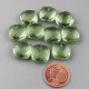 Ametista Verde Prasiolite Idrotermale Briolette Forma Quadrato Sfaccettato Fatto a Mano 12mm Mezzo Forato 1pz