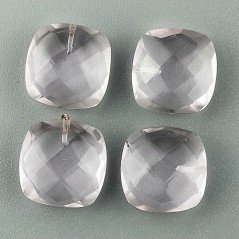 Acquamarina Rosa Morganite Idrotermale Briolette Forma Quadrato Sfaccettato Fatto a Mano 12mm Mezzo Forato 1pz