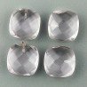 Acquamarina Rosa Morganite Idrotermale Briolette Forma Quadrato Sfaccettato Fatto a Mano 12mm Mezzo Forato 1pz