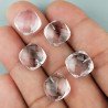Acquamarina Rosa Morganite Idrotermale Briolette Forma Quadrato Sfaccettato Fatto a Mano 12mm Mezzo Forato 1pz