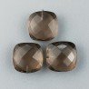 Quarzo Fume Idrotermale Briolette Forma Quadrato Sfaccettato Fatto a Mano 12mm Mezzo Forato 1pz