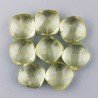 Quarzo Limone Idrotermale Briolette Forma Quadrato Sfaccettato Fatto a Mano 12mm Mezzo Forato 1pz