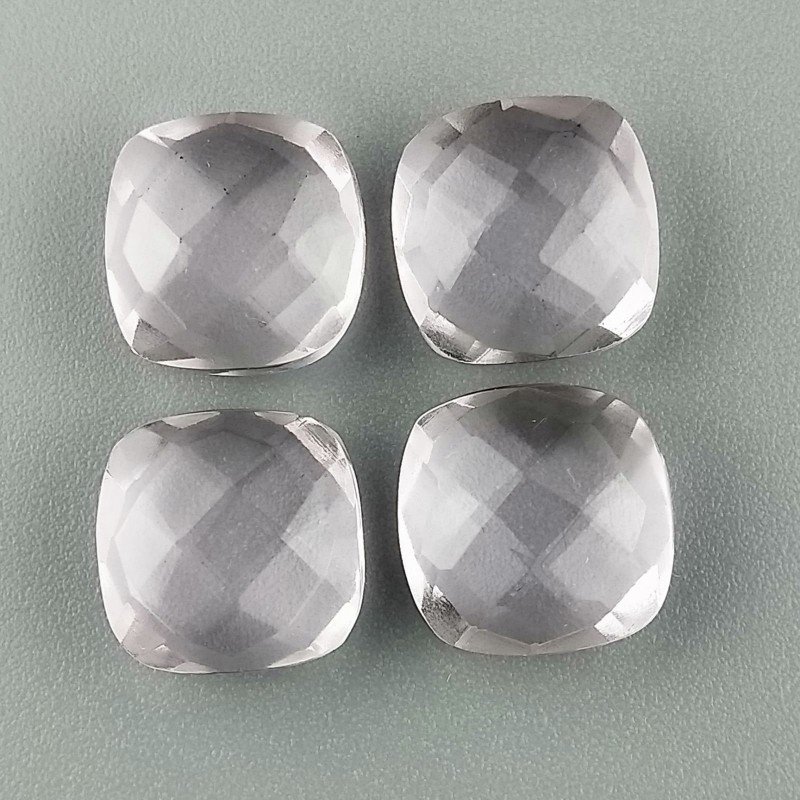 Acquamarina Rosa Morganite Idrotermale Briolette Forma Quadrato Sfaccettato Fatto a Mano 12mm 1pz