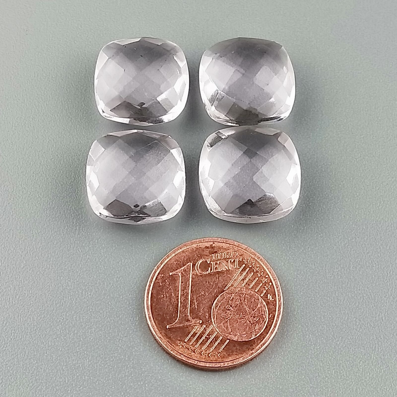 Acquamarina Rosa Morganite Idrotermale Briolette Forma Quadrato Sfaccettato Fatto a Mano 12mm 1pz