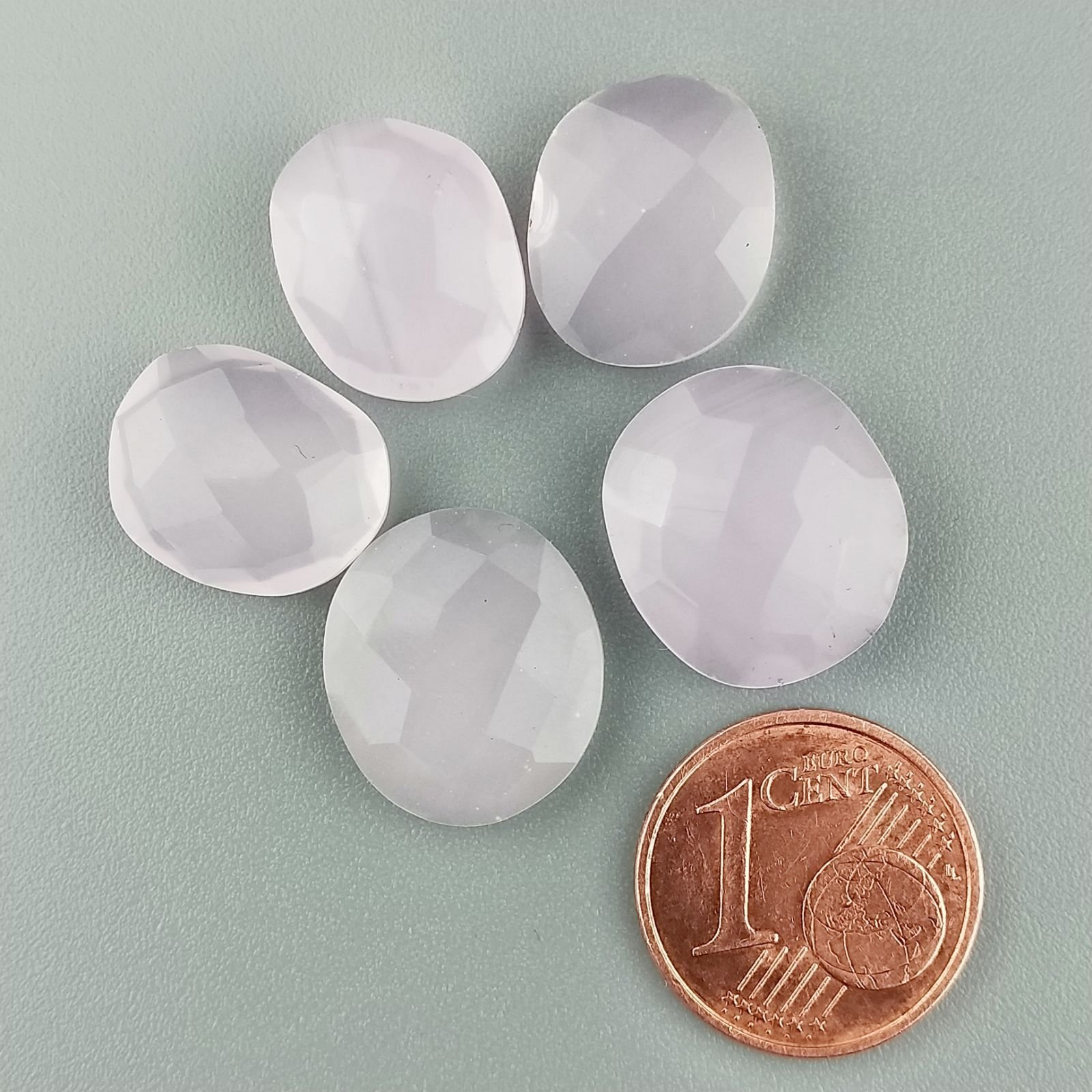 Calcedonia Rosa Briolette Forma Irregolare Sfaccettato Fatto a Mano 12-16mm 1pz