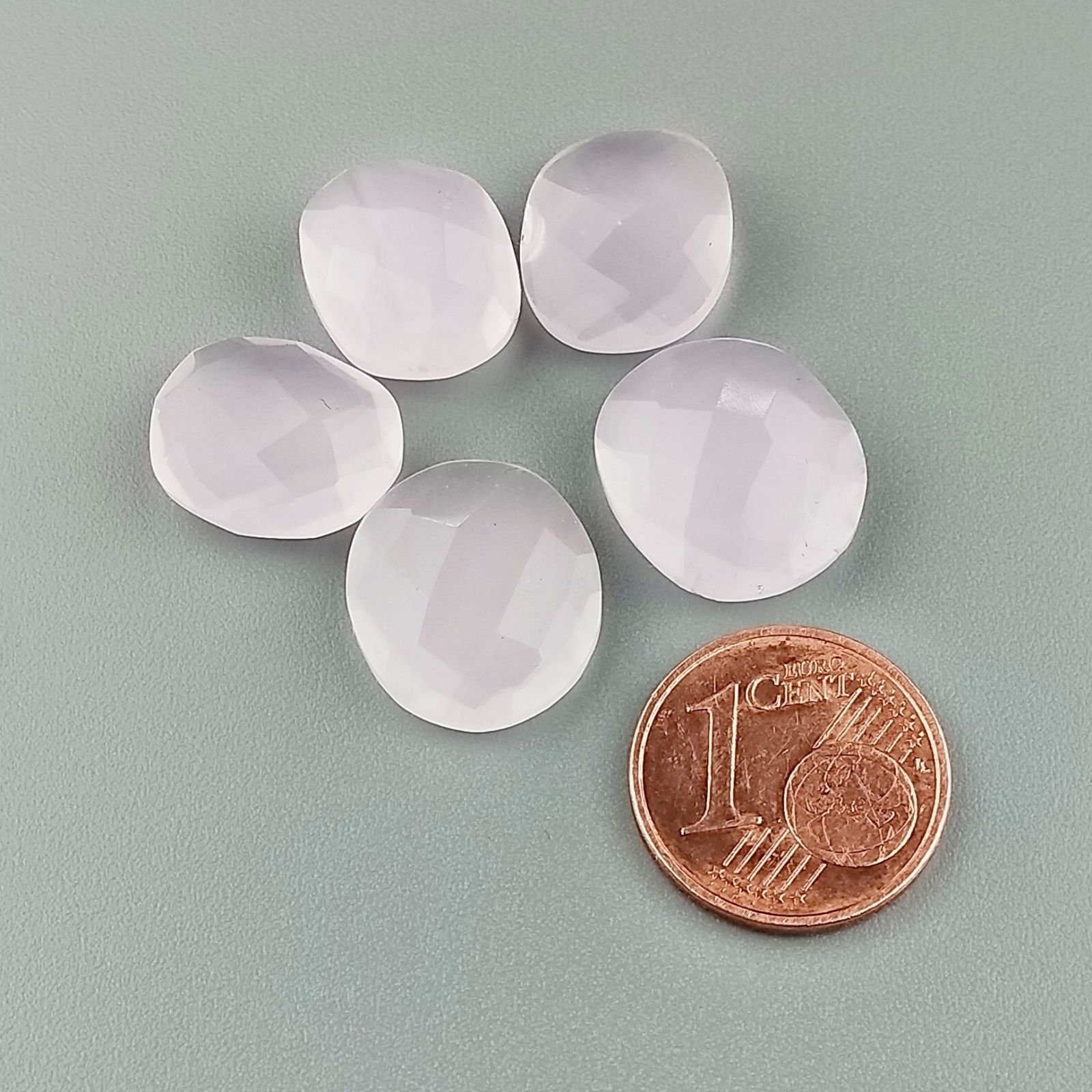 Calcedonia Rosa Briolette Forma Irregolare Sfaccettato Fatto a Mano 12-16mm 1pz