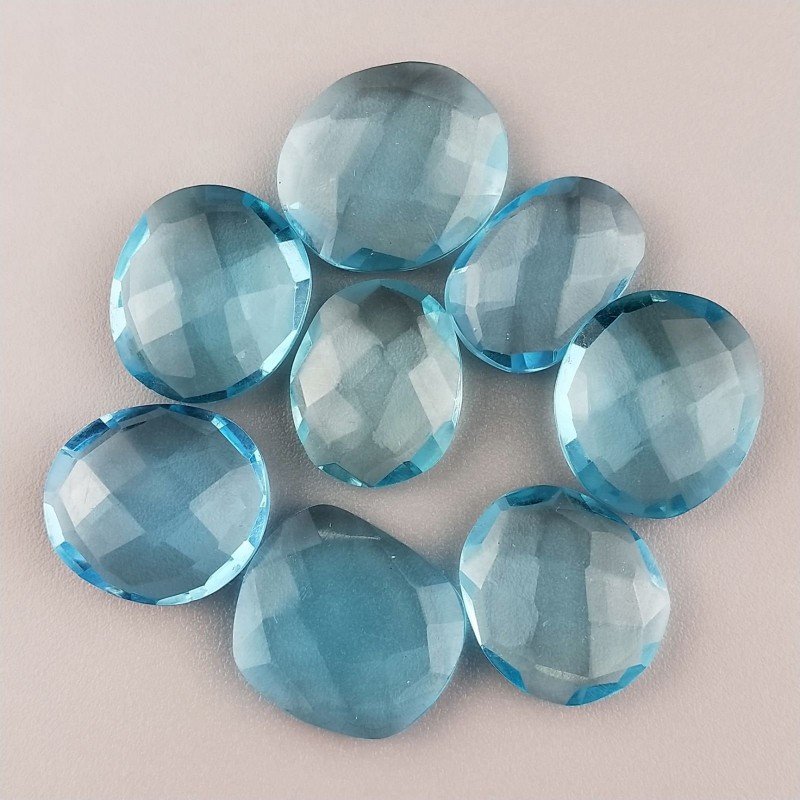 Topazio Azzurro Idrotermale Briolette Forma Irregolare Sfaccettato Fatto a Mano 12-16mm 1pz