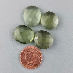 Ametista Verde Prasiolite Idrotermale Briolette Forma Irregolare Sfaccettato Fatto a Mano 12-16mm 1pz