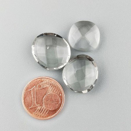 Quarzo Mistico Grigio Idrotermale Briolette Forma Irregolare Sfaccettato Fatto a Mano 12-16mm 1pz
