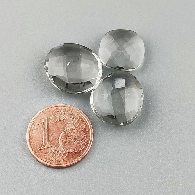 Quarzo Mistico Grigio Idrotermale Briolette Forma Irregolare Sfaccettato Fatto a Mano 12-16mm 1pz