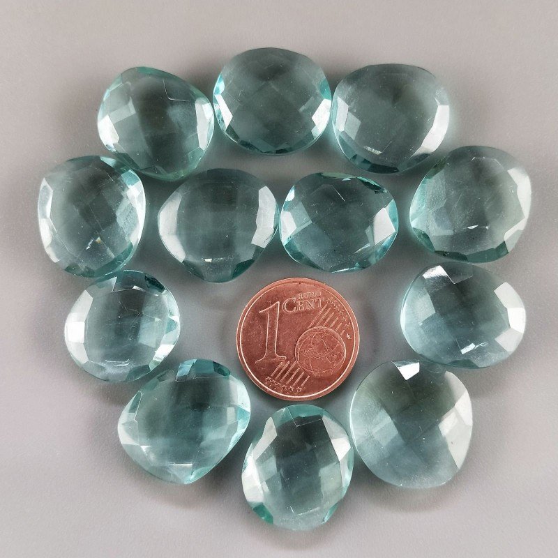Briolette di Tormalina Paraiba Chiaro Idrotermale, Forma Irregolare, Sfaccettata a Mano, 12-16 mm