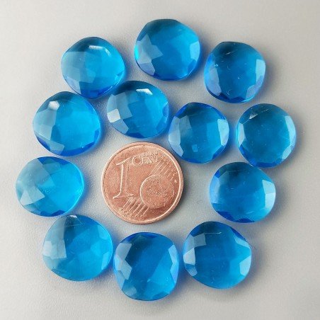 Briolette di Topazio Azzurro Swiss Blu Idrotermale, Forma Irregolare, Sfaccettata a Mano, 10-14 mm