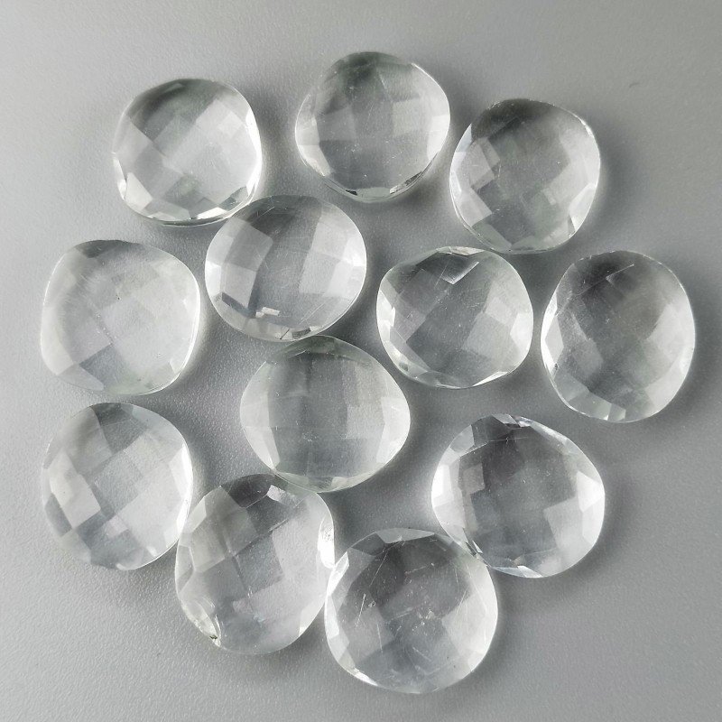 Cristallo di Rocca Idrotermale Briolette Forma Irregolare Sfaccettato Fatto a Mano 12-16mm 1pz
