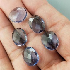 Quarzo Tanzanite Idrotermale Briolette Forma Irregolare Sfaccettato Fatto a Mano 12-16mm 1pz