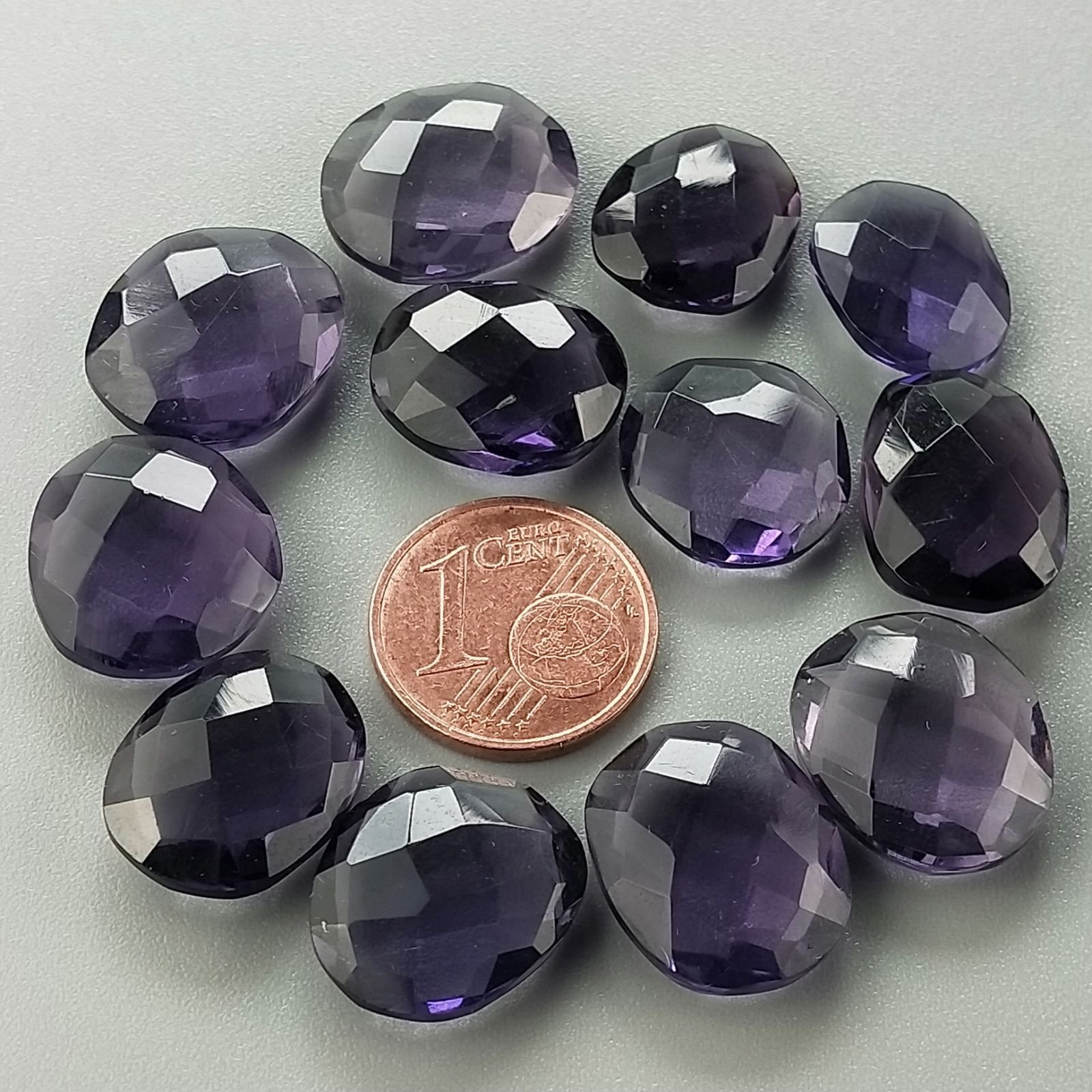 Ametista Africana Idrotermale Briolette Forma Irregolare Sfaccettato Fatto a Mano 12-18mm 1pz