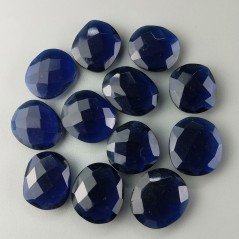 Quarzo Blu Zaffiro Idrotermale Briolette Forma Irregolare Sfaccettato Fatto a Mano 12-16mm 1pz