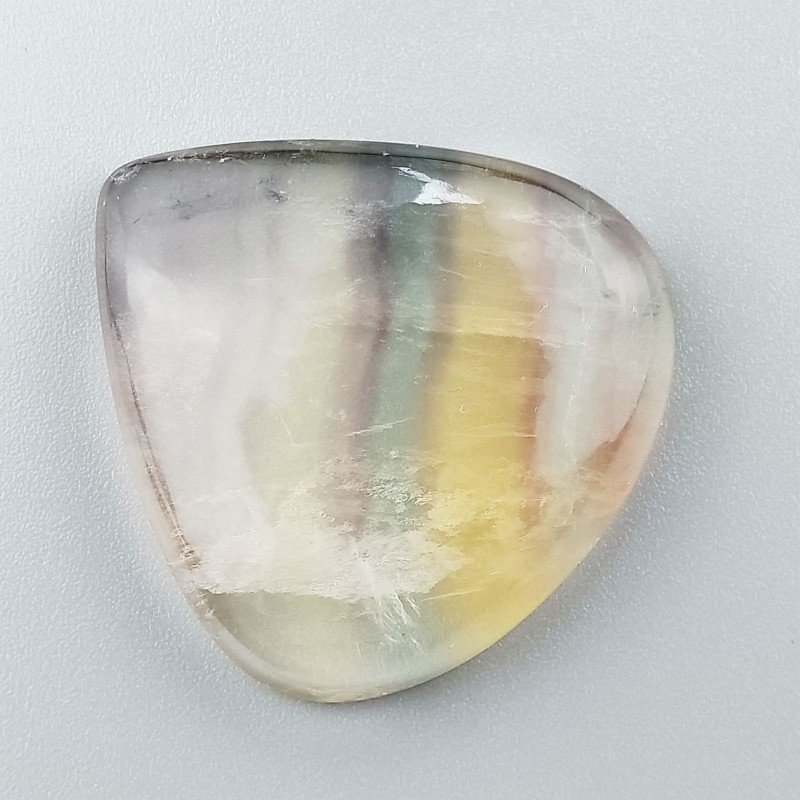 Fluorite Naturale Forma Cuore Piatto Cabochon Liscio Fatto a Mano 35X35X8mm 16,50gm 1pz