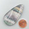 Fluorite Naturale Forma Goccia Piatto Cabochon Liscio Fatto a Mano 51X25X6mm 15,20gm 1pz