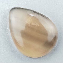 Fluorite Naturale Forma Goccia Piatto Cabochon Liscio Fatto a Mano 31X24X7mm 9,80gm 1pz