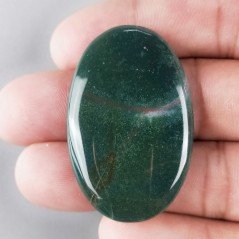 Eliotropio Naturale Forma Ovale Piatto Cabochon Liscio Fatto a Mano 44x28mm 11,14gm 1pz