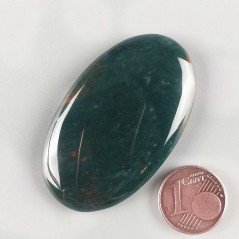 Eliotropio Naturale Forma Ovale Piatto Cabochon Liscio Fatto a Mano 47x28mm 13,58gm 1pz