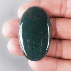 Eliotropio Naturale Forma Ovale Piatto Cabochon Liscio Fatto a Mano 47x28mm 13,58gm 1pz