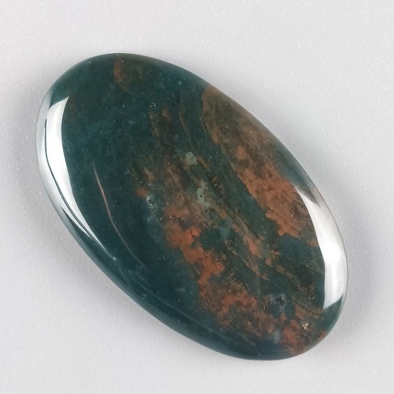 Eliotropio Naturale Forma Ovale Piatto Cabochon Liscio Fatto a Mano 45X26X5mm 10,80gm 1pz