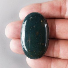Eliotropio Naturale Forma Ovale Piatto Cabochon Liscio Fatto a Mano 47x28mm 13,57gm 1pz