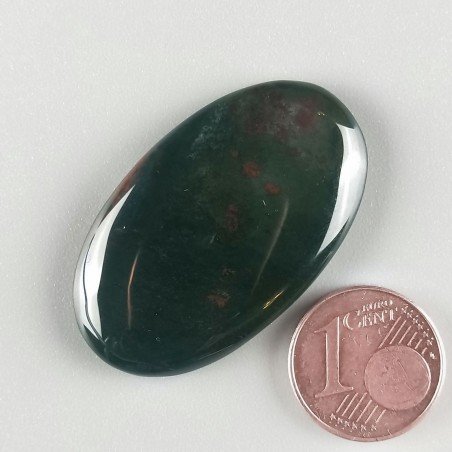 Eliotropio Naturale Forma Ovale Piatto Cabochon Liscio Fatto a Mano 37X22mm 6,82gm 1pz