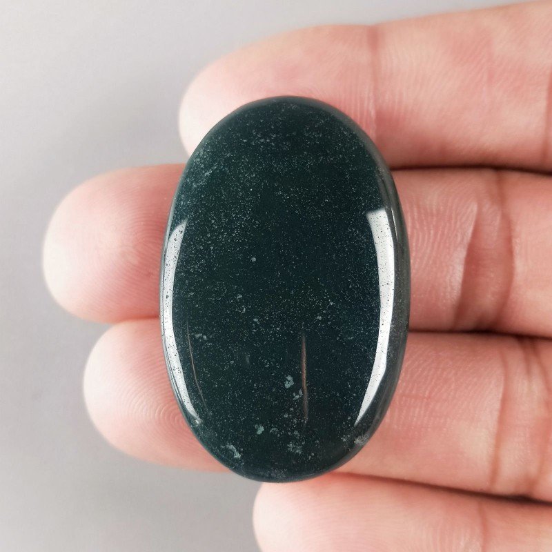Eliotropio Naturale Forma Ovale Piatto Cabochon Liscio Fatto a Mano 40X25X5mm 9,95gm 1pz