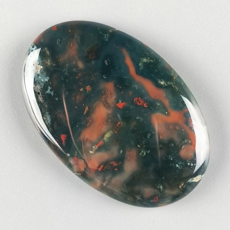 Eliotropio Naturale Forma Ovale Piatto Cabochon Liscio Fatto a Mano 41X27X5mm 9,60gm 1pz