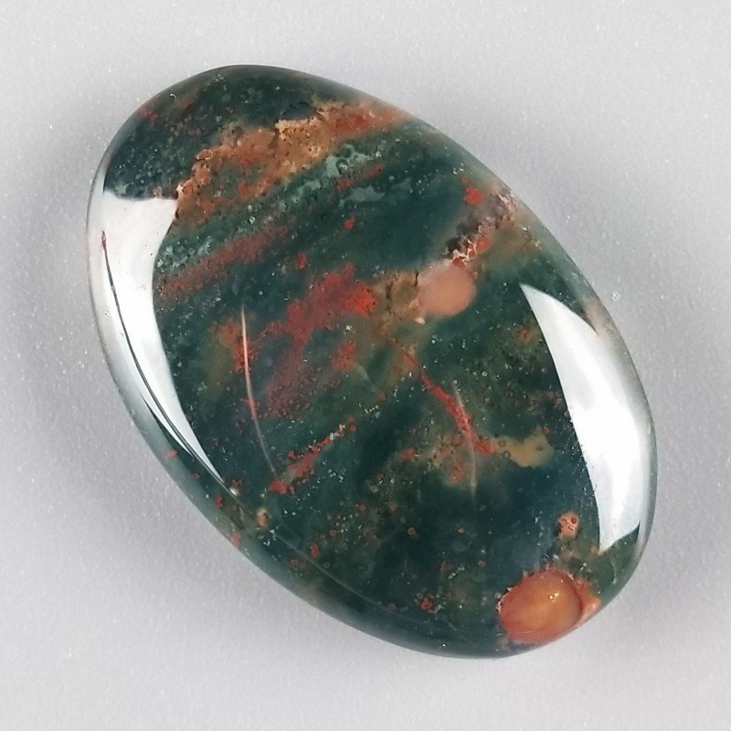 Eliotropio Naturale Forma Ovale Piatto Cabochon Liscio Fatto a Mano 36X24X7mm 10,50gm 1pz