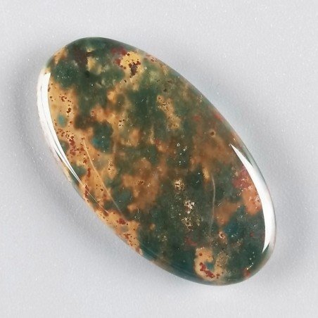 Eliotropio Naturale Forma Ovale Piatto Cabochon Liscio Fatto a Mano 38X20X4mm 6,90gm 1pz